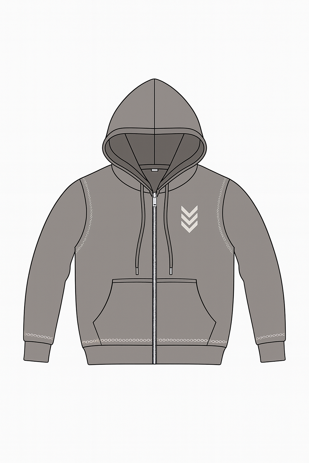 v101 Smokey Grey Zip-Up Hoodie
