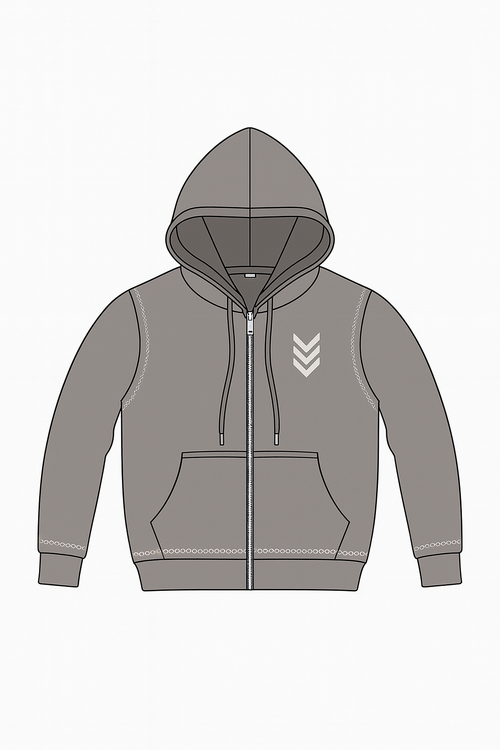 v101 Smokey Grey Zip-Up Hoodie